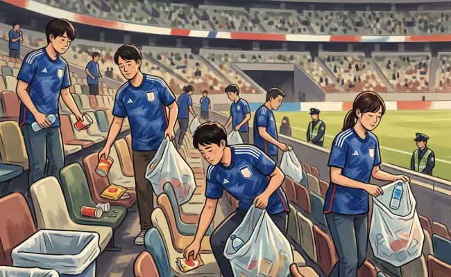 日媒：日本球迷输球后仍捡垃圾，受到美国媒体和网友的赞扬