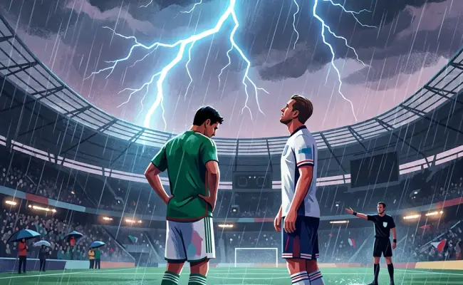 FIFA确认:雷暴天气导致墨西哥对阵英格兰开球推迟一小时